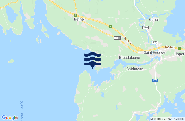 Mapa de mareas Midjik Bluff, Canada