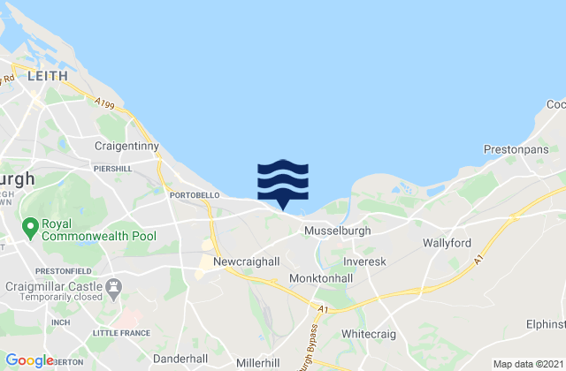 Mapa de mareas Midlothian, United Kingdom