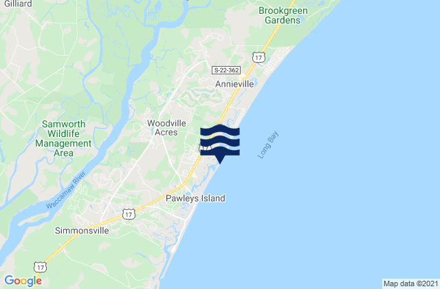 Mapa de mareas Midway Inlet North (Pawleys Island), United States