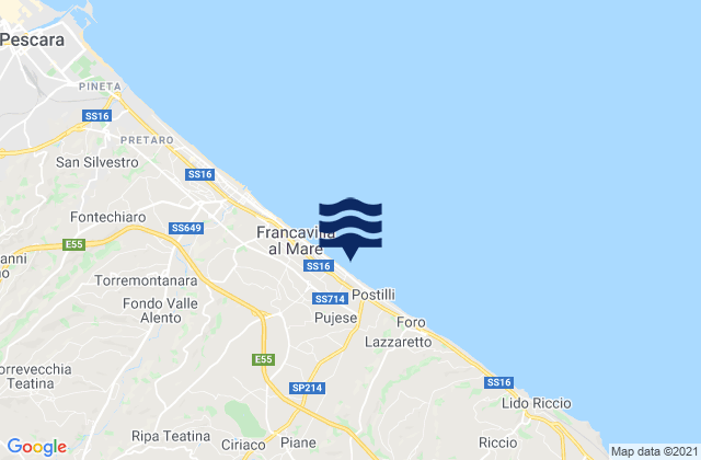 Mapa de mareas Miglianico, Italy