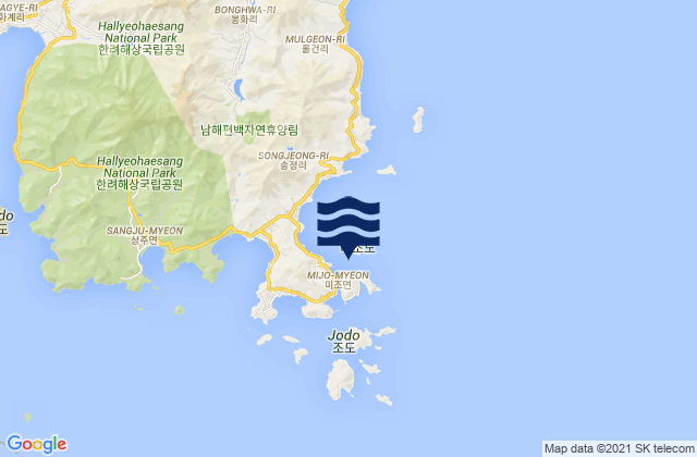 Mapa de mareas Mijo-man Namhae-do, South Korea