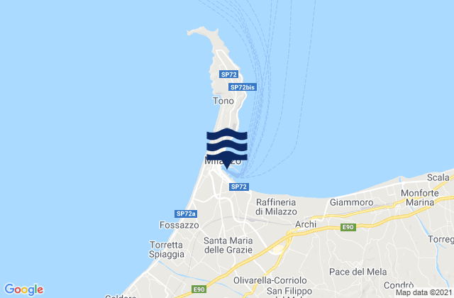 Mapa de mareas Milazzo, Italy