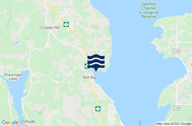 Mapa de mareas Mill Bay, Canada