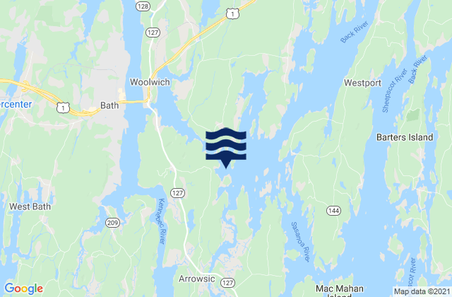Mapa de mareas Mill Point Sasanoa River, United States