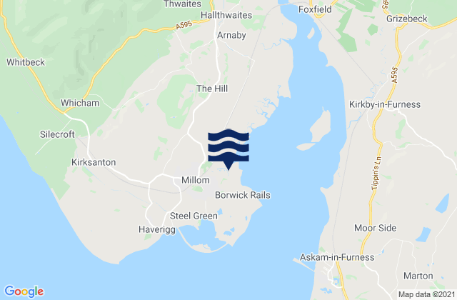 Mapa de mareas Millom Beach, United Kingdom