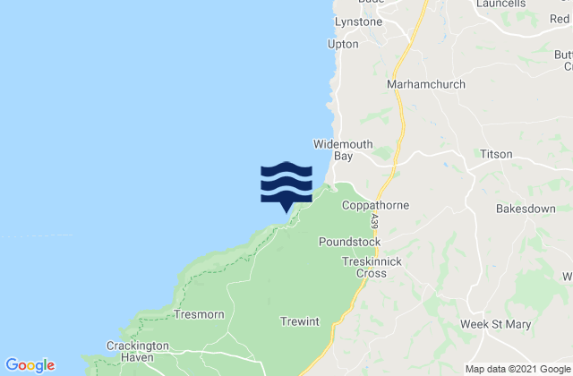 Mapa de mareas Millook Haven Beach, United Kingdom