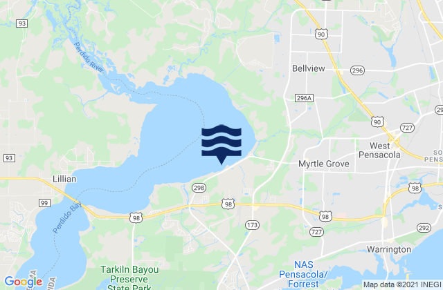 Mapa de mareas Millview Perdido Bay, United States
