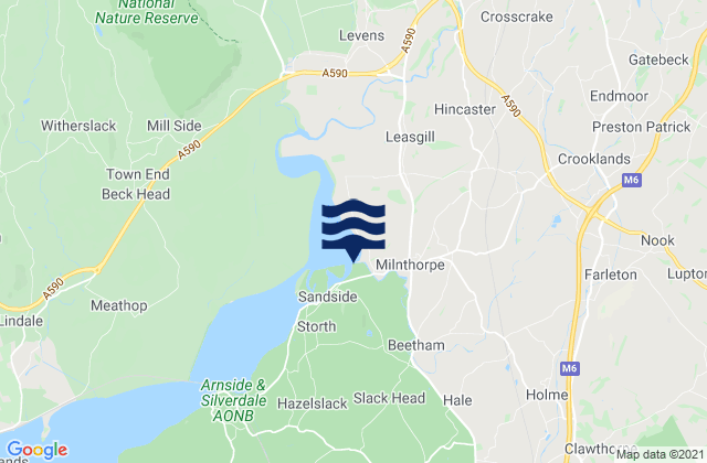 Mapa de mareas Milnthorpe, United Kingdom