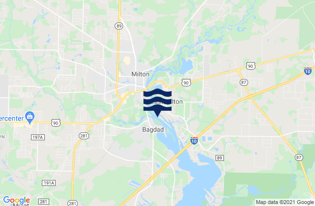 Mapa de mareas Milton, United States