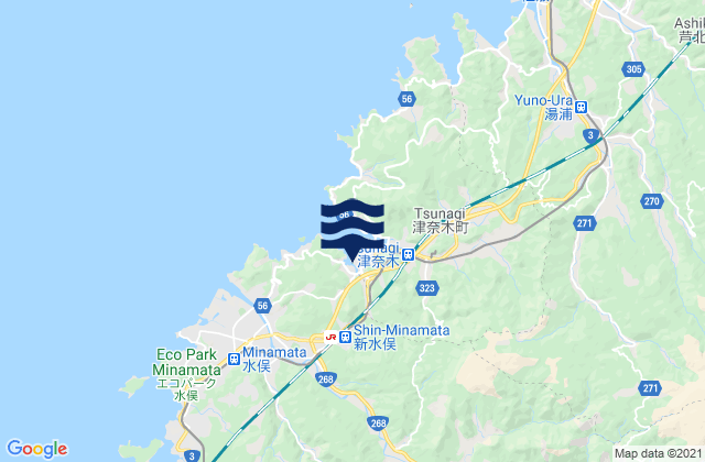 Mapa de mareas Minamata Shi, Japan