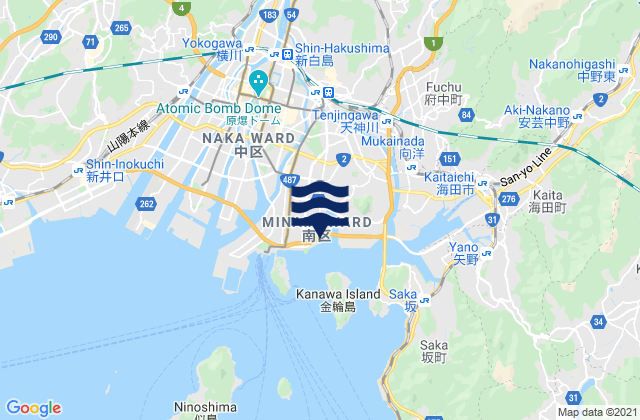 Mapa de mareas Minami-ku, Japan