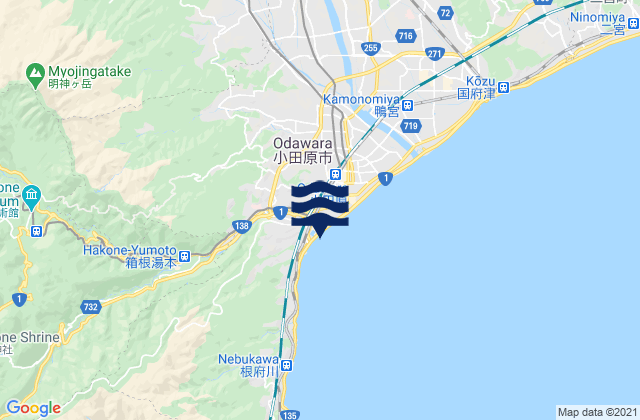 Mapa de mareas Minamiashigara Shi, Japan