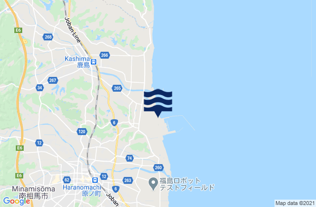 Mapa de mareas Minamisōma Shi, Japan