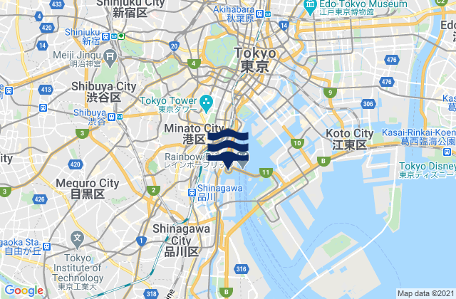 Mapa de mareas Minato-ku, Japan