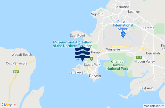 Mapa de mareas Mindil Beach, Australia