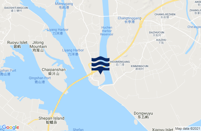 Mapa de mareas Minggang, China