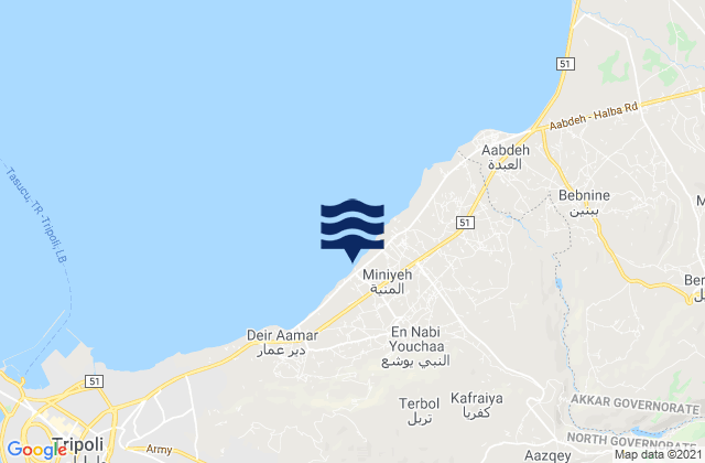 Mapa de mareas Miniyeh-Danniyeh, Lebanon