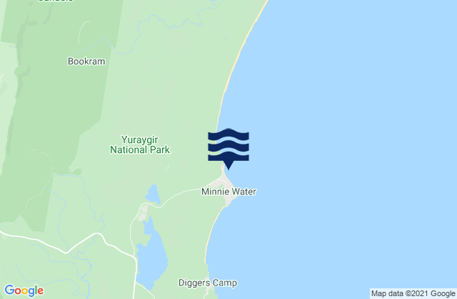 Mapa de mareas Minnie Water Beach, Australia