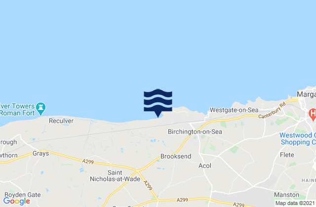 Mapa de mareas Minnis Bay Beach, United Kingdom