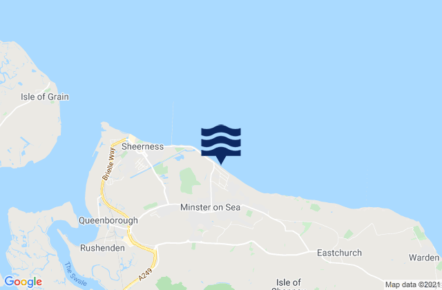 Mapa de mareas Minster Leas Beach, United Kingdom