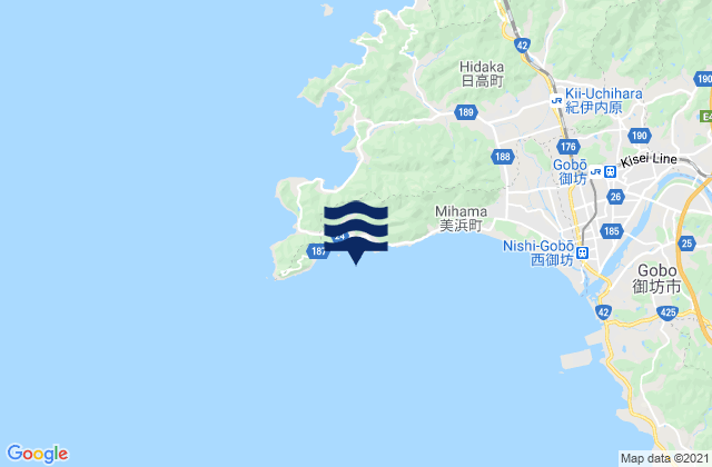 Mapa de mareas Mio, Japan