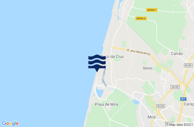 Mapa de mareas Mira, Portugal