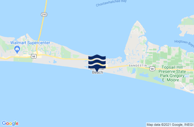 Mapa de mareas Miramar Beach, United States