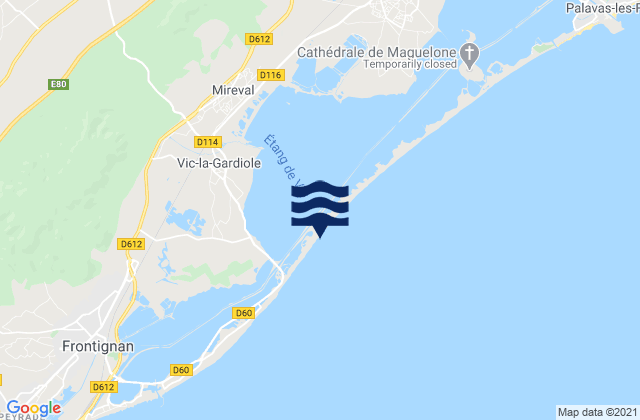Mapa de mareas Mireval, France