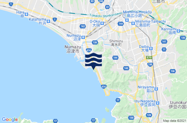 Mapa de mareas Mishima, Japan