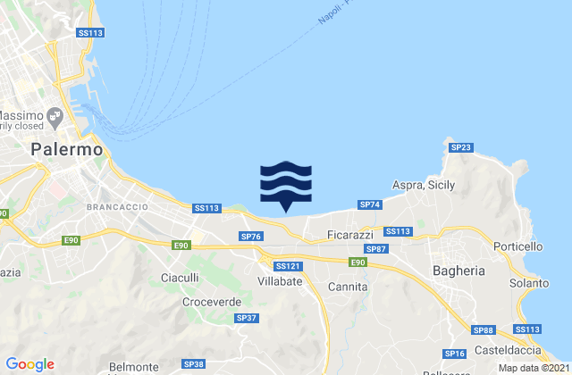 Mapa de mareas Misilmeri, Italy