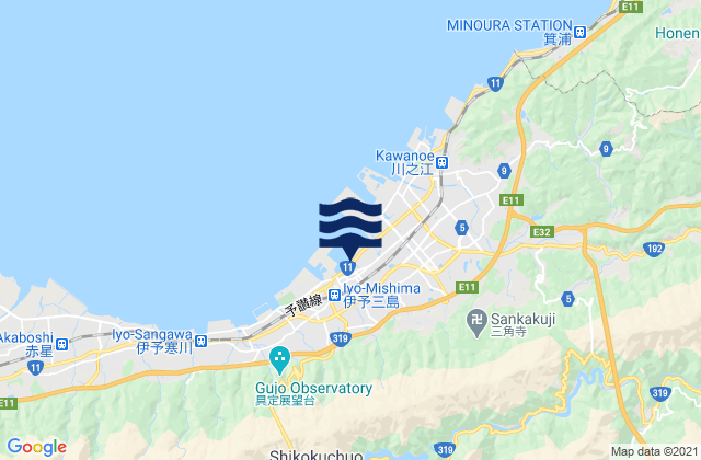 Mapa de mareas Misima (Hiuti Nada), Japan