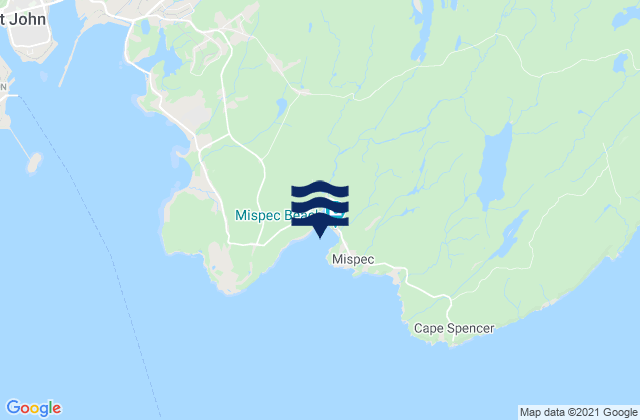 Mapa de mareas Mispec Bay, Canada