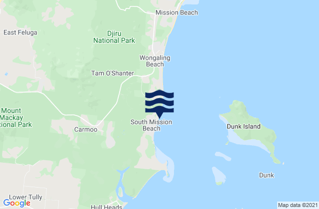 Mapa de mareas Mission Beach, Australia