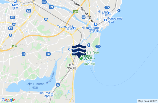 Mapa de mareas Mito-shi, Japan