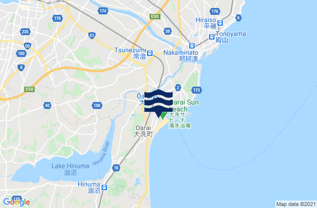 Mapa de mareas Mito, Japan