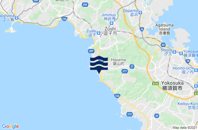 Mapa de mareas Miura-gun, Japan