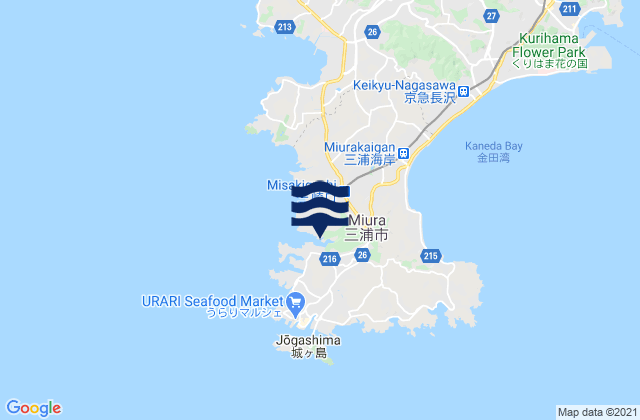 Mapa de mareas Miura Shi, Japan