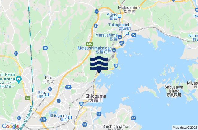 Mapa de mareas Miyagi-ken, Japan