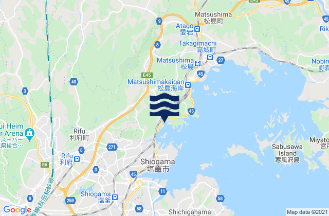 Mapa de mareas Miyagi Gun, Japan