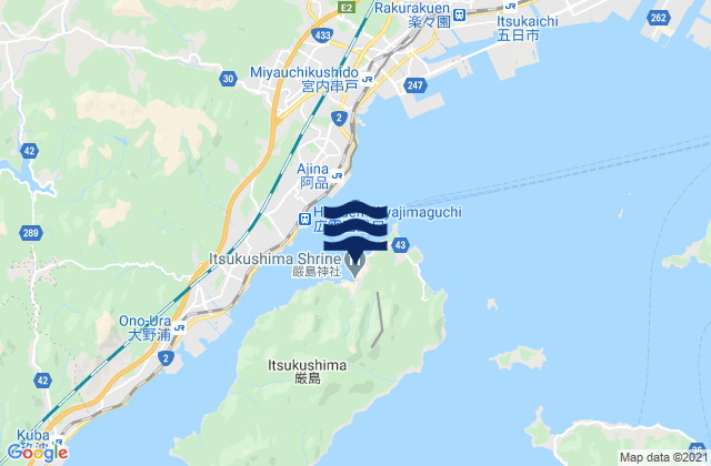 Mapa de mareas Miyajima, Japan