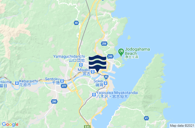 Mapa de mareas Miyako, Japan