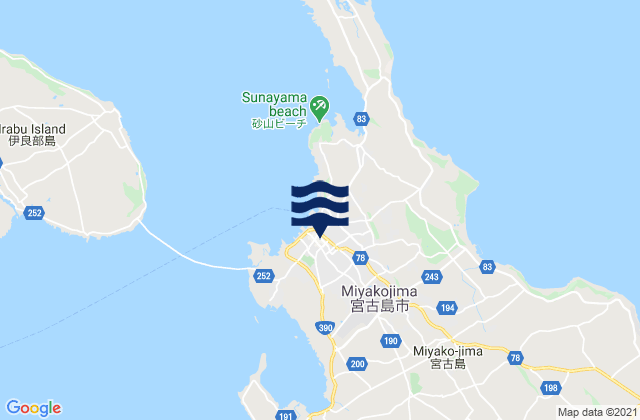 Mapa de mareas Miyakojima Shi, Japan