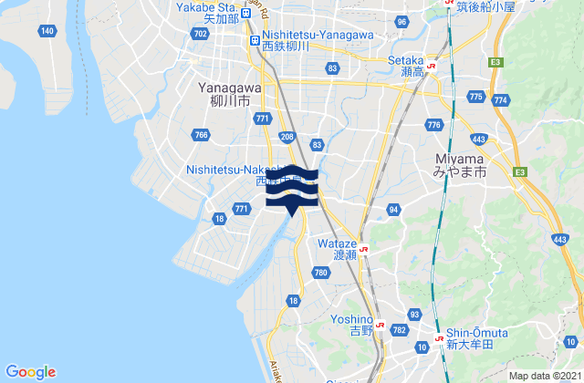 Mapa de mareas Miyama Shi, Japan