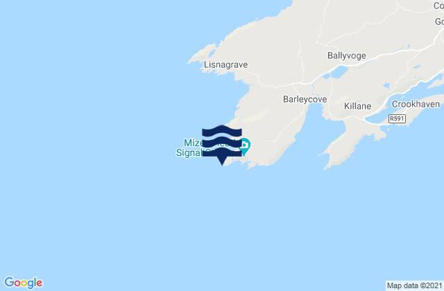Mapa de mareas Mizen Head, Ireland