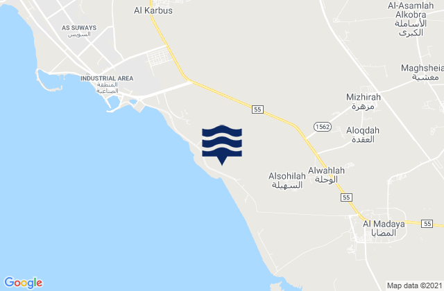Mapa de mareas Mizhirah, Saudi Arabia