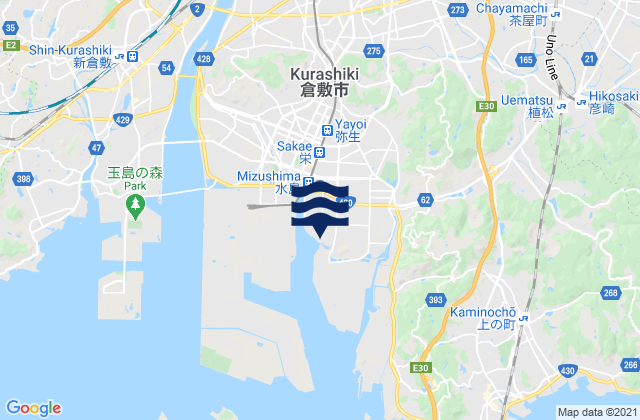 Mapa de mareas Mizusima, Japan