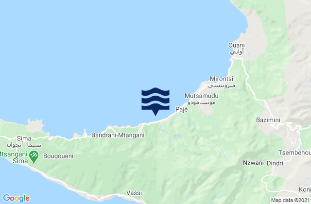 Mapa de mareas Mjimandra, Comoros
