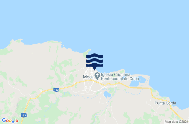 Mapa de mareas Moa, Cuba