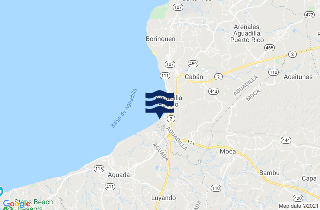 Mapa de mareas Moca Barrio-Pueblo, Puerto Rico