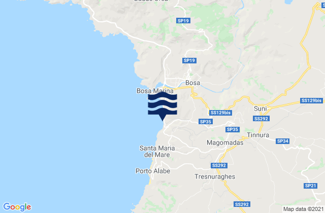 Mapa de mareas Modolo, Italy